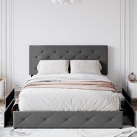 Silvester Upholstered Platform Storage Bed with 4 Drawers
