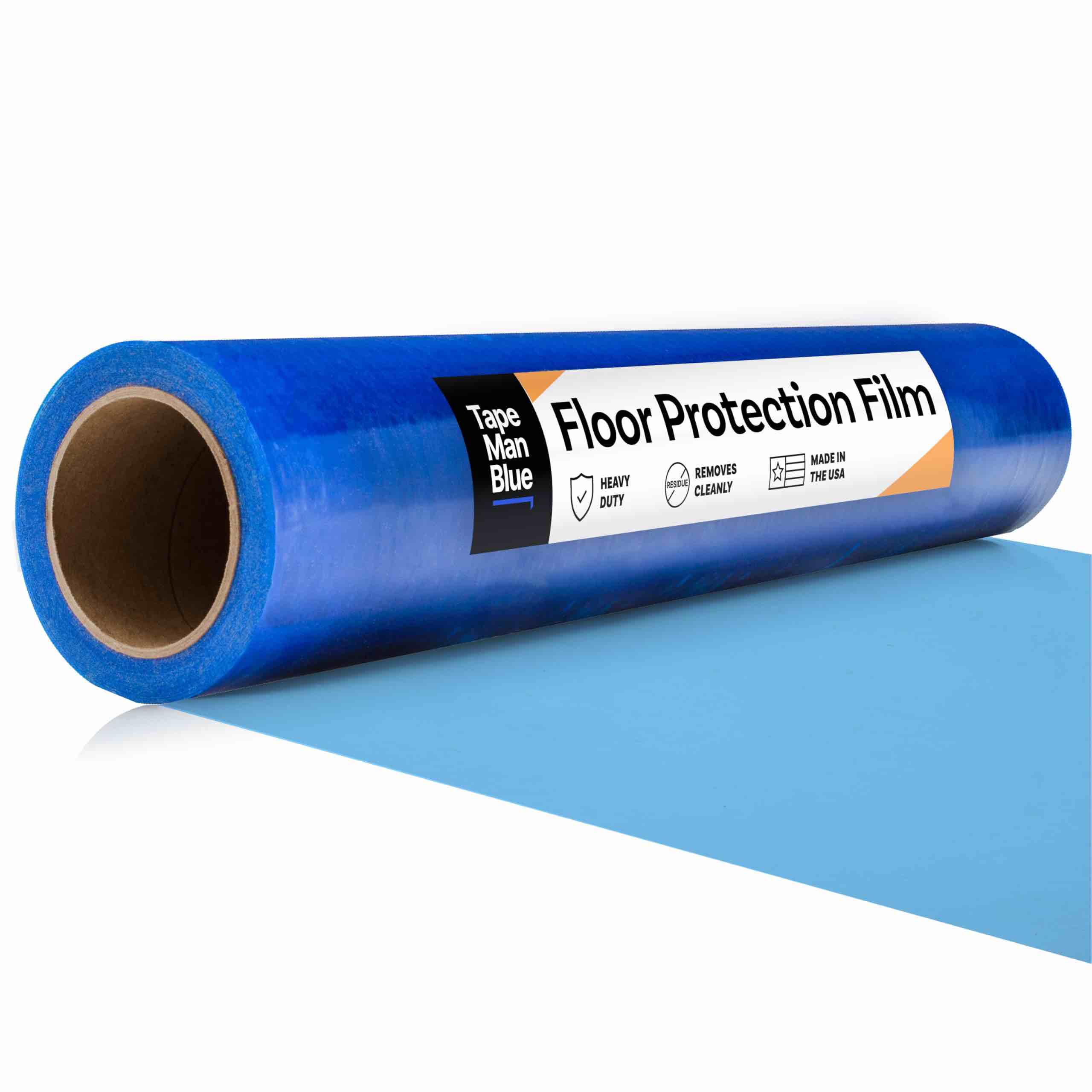 Floor Protection Film, 36" x 200', Made in USA, Blue Self Adhesive