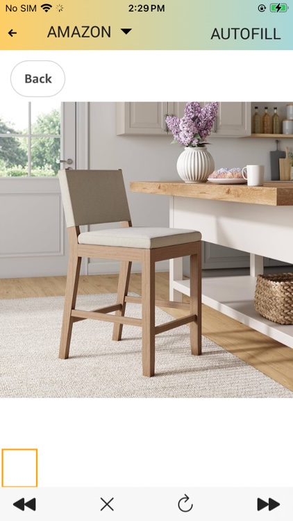 Linus Wood Upholstered Sling Back Barstool Brushed Gray/Flax - Nathan James