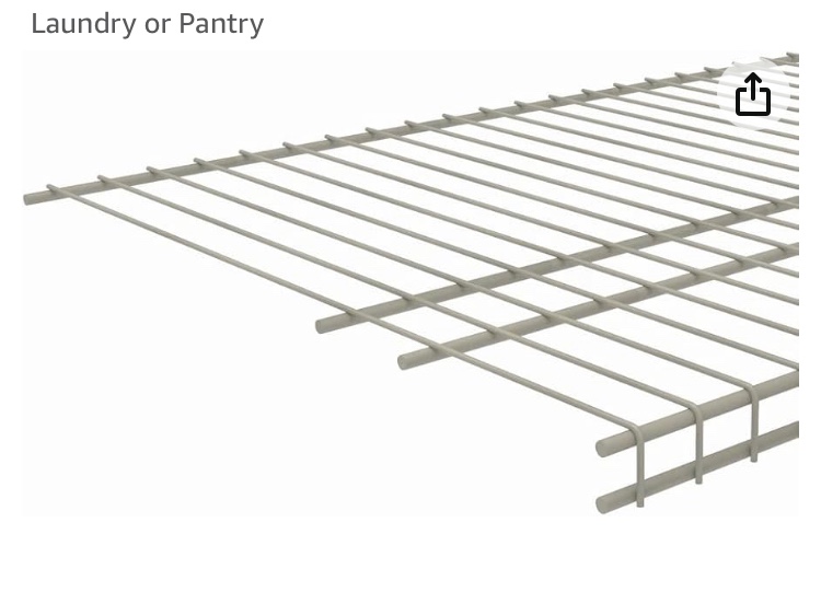 ClosetMaid SuperSlide Wire Shelf, 4 ft. W x 16 in. D, Ventilated Wire Wall Shelving, Nickel Finish, for Closet, Laundry or Pantry