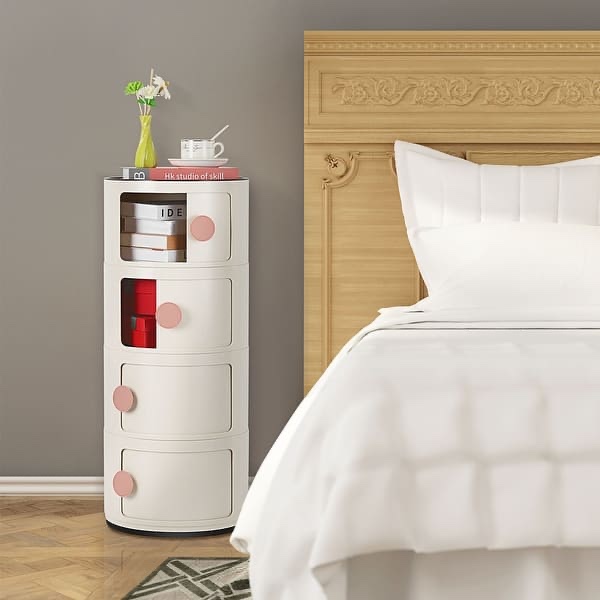 ABS Multifunction Storage Table Stackable beige 