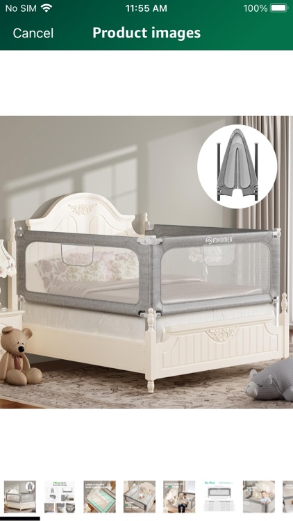 Bed Rail for Toddlers, 2 Minutes Quick Assembly Foldable Bed Rails for Queen, King, Full, Twin Size Bed, Bed Rail Guard with Steady U-Shape Base for Toddlers, Baby, Kids (1 Piece, 74.8")