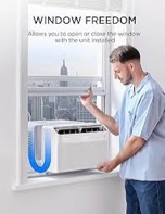 Condition photo showing New/Like New for midea 12,000 btu u shaped smart inverter window air conditioner - cools 550 sq ft, ultra quiet with open window operation - alexa/google assistant compatible, 37% energy savings, remote (2026 edition)