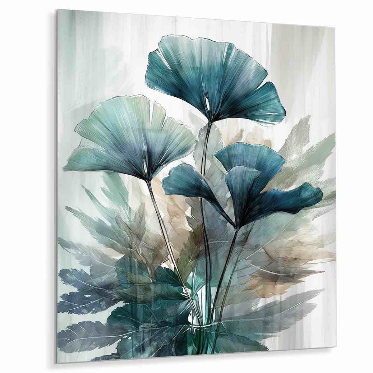 Condition photo showing New/Like New for tropical palm leaves ginkgo ii - floral leaves metal wall decor 32” x 16”