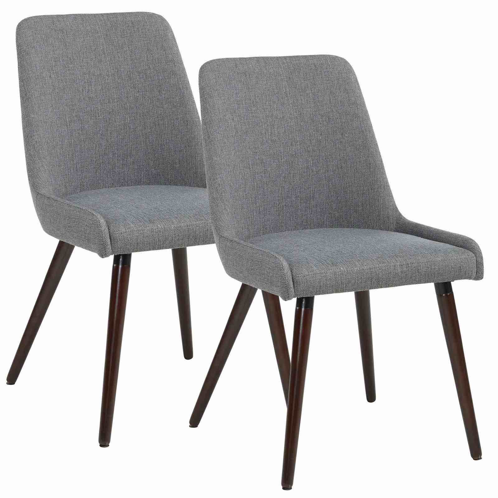 Condition photo showing New/Like New for worldwide home furnishings mia-side chair-dark grey/walnut leg side chair, set of 2 202-247wl/dg