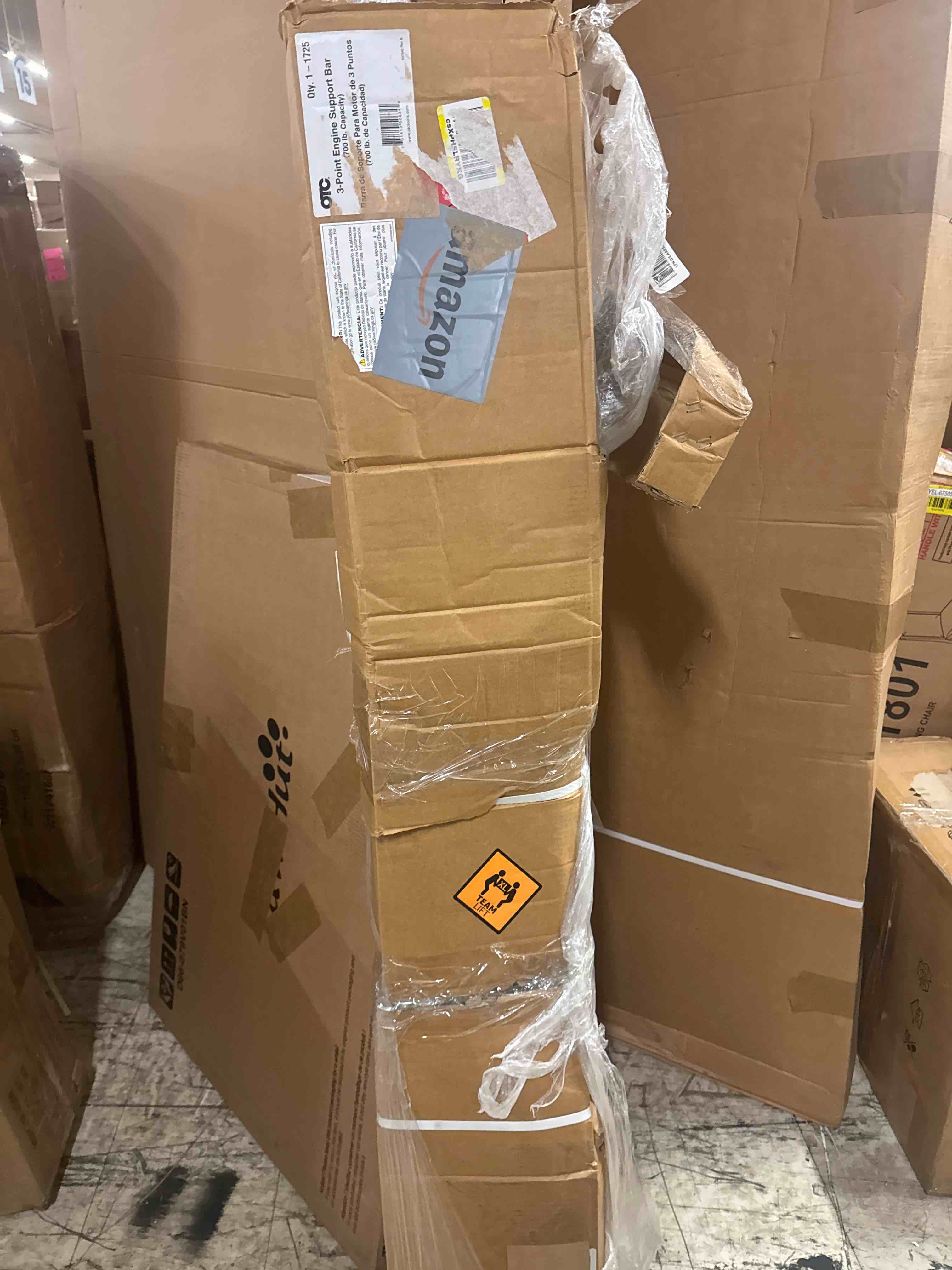 Condition photo showing New/Like New for otc 1725 700 lb. 3-point engine support bar - legs adjust easily fo fit different vehicle widths; self centering design centers load to prevent tipping on inclined surfaces