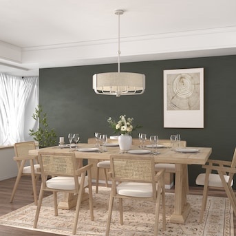 Condition photo showing New/Like New for acroma riadh 6-light matte white bare bulb chandelier (38126wwrt)