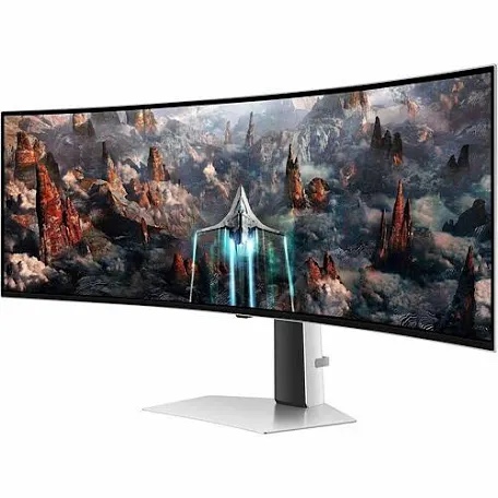 samsung 49" odyssey oled g9 (g91sd) dual qhd qd-oled g-sync compatible curved gaming monitor, 144hz, 0.03ms, amd freesync premium pro, ergonomic stand (tested - working condition, see photos.)