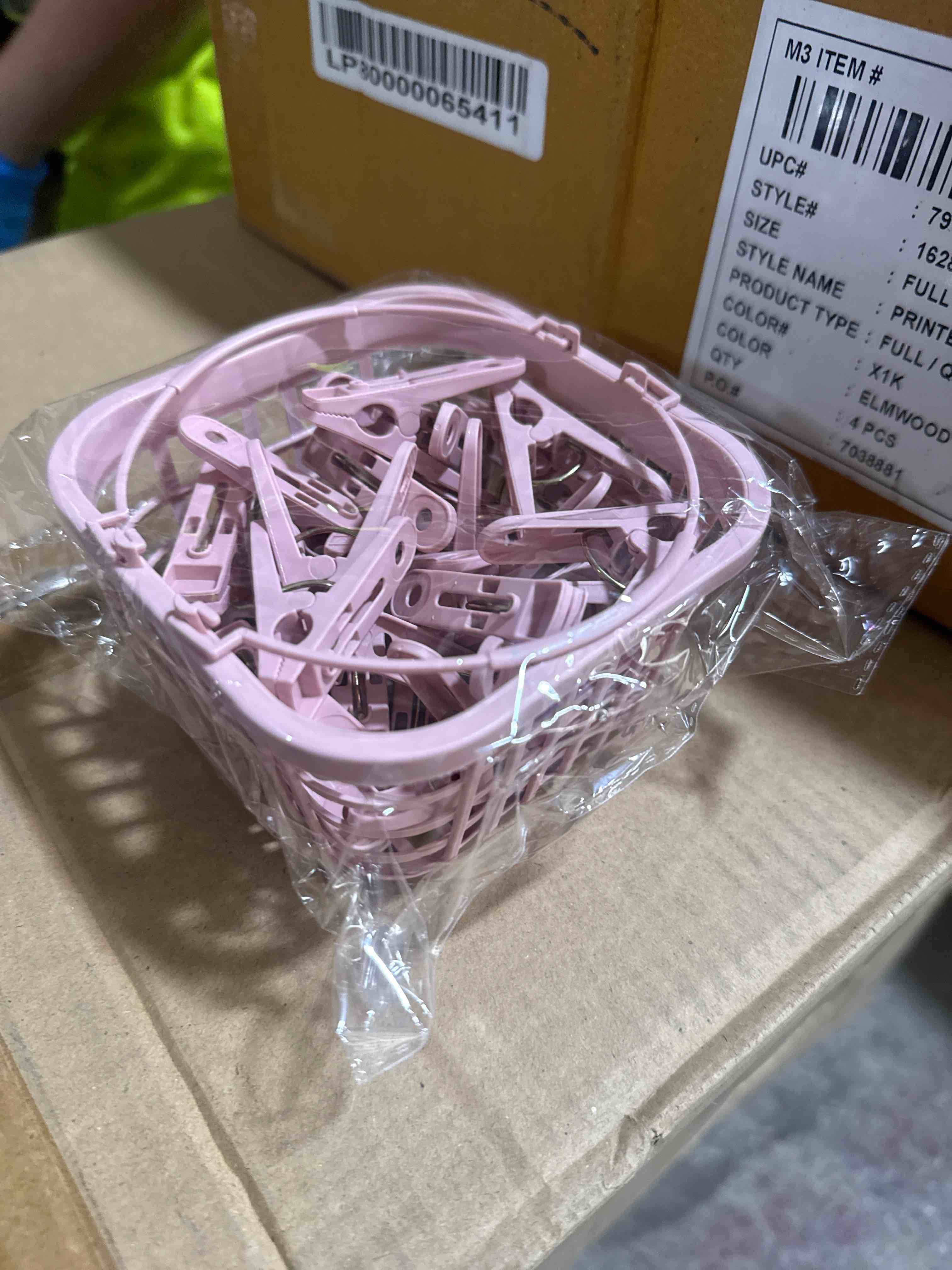 Condition photo showing Brand New for 30 pack pink clothes pins in laundry basket