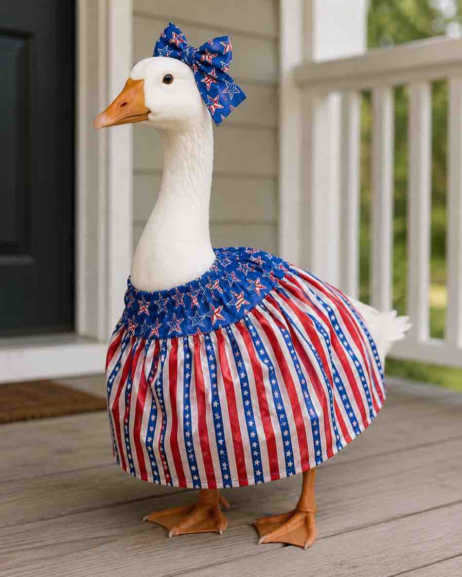 Porch Goose Decorative Outfit red/white/blue Independence Day 