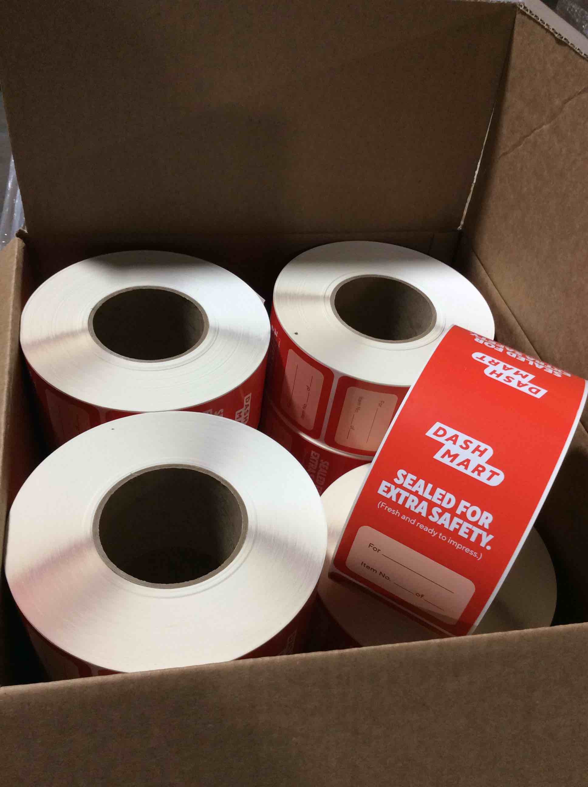 Condition photo showing Brand New for 4000 total stickers (8 rolls) “sealed for extra safety”