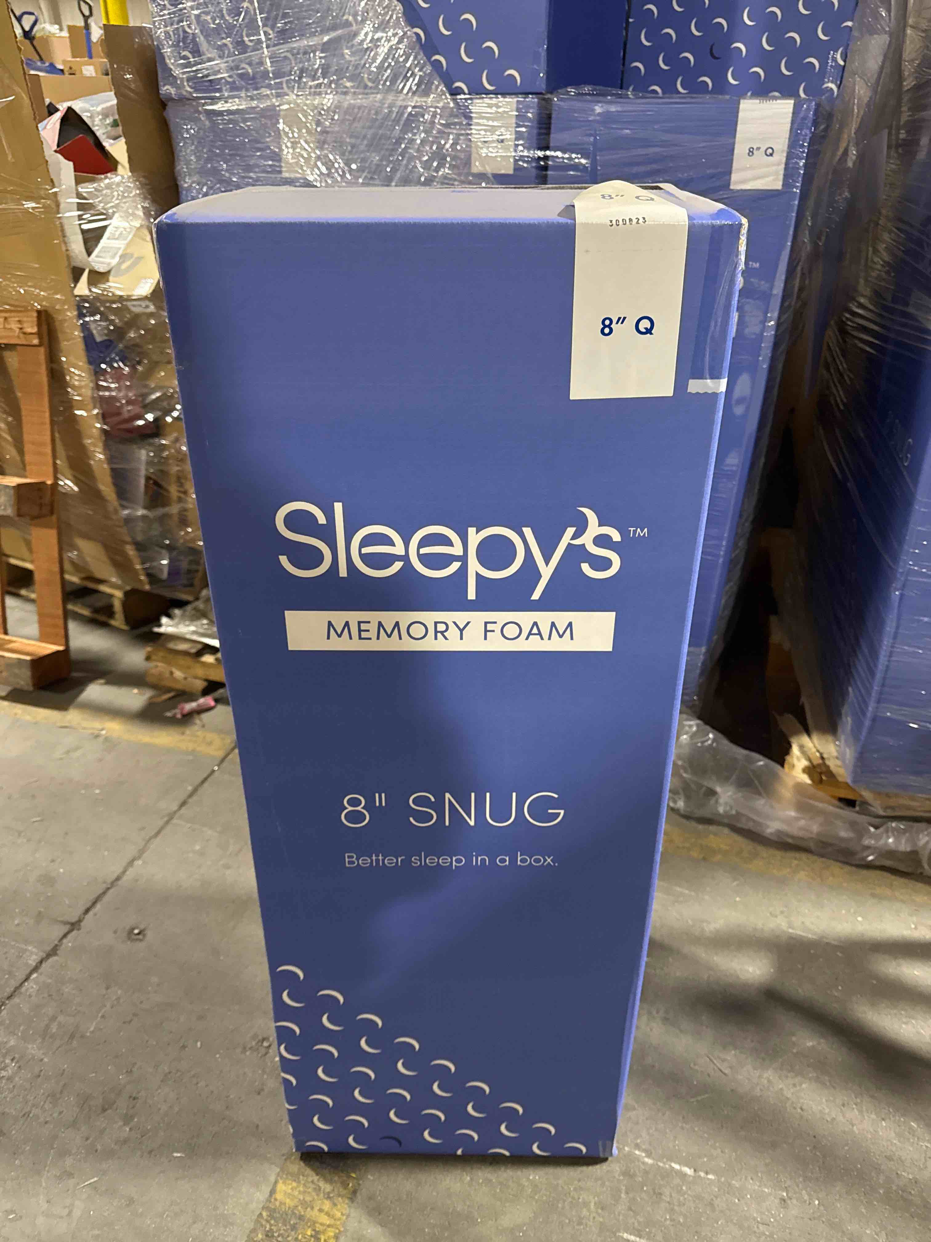 Condition photo showing Brand New for Sleepy’s 8” snug memory foam mattress Queen 