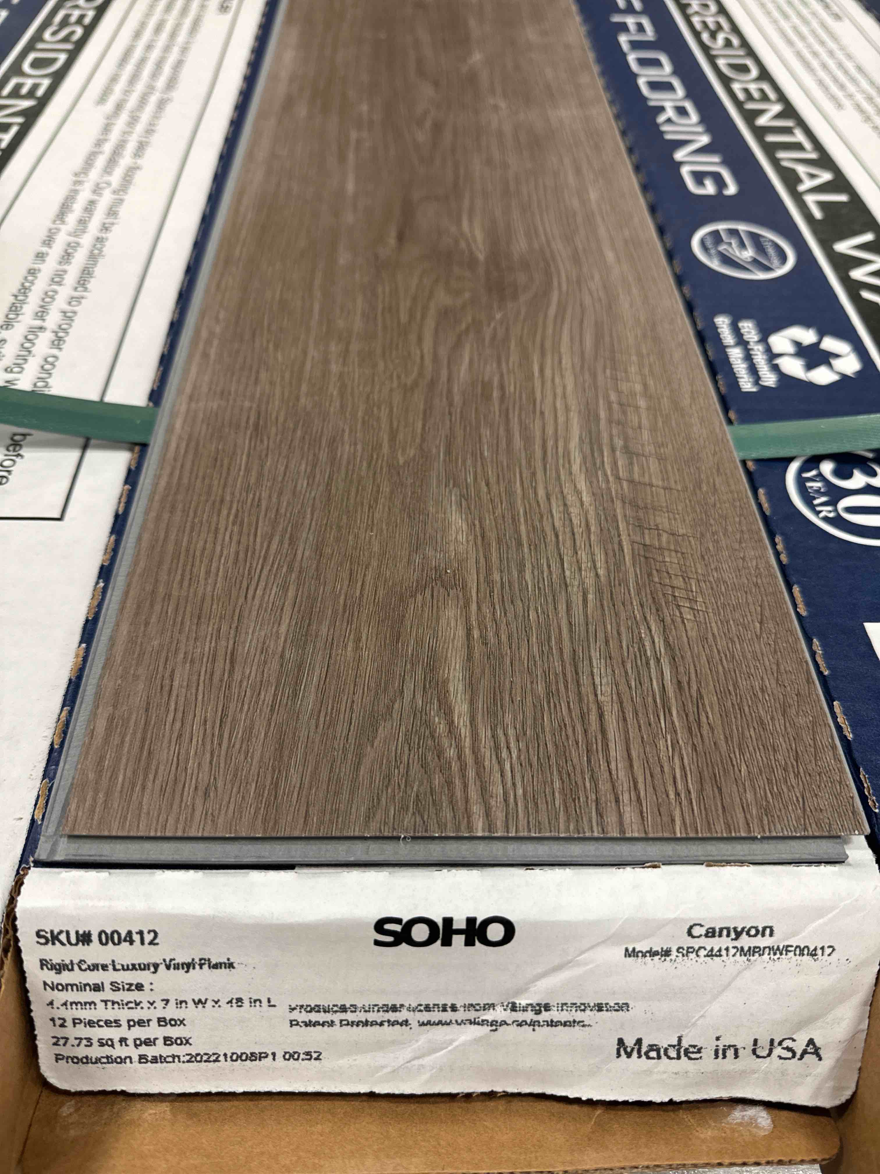 1,663.8 sq ft 7x48 4.4 mm vinyl flooring with attached pad your bid per sq ft 