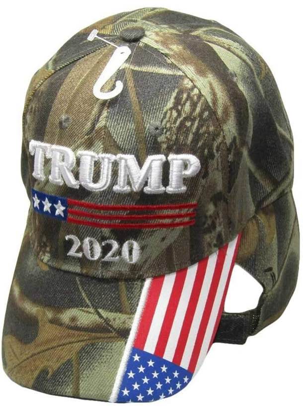 Trade Winds President Trump 2020 Camouflage Camo USA On Bill Embroidered Cap CAP978C Hat