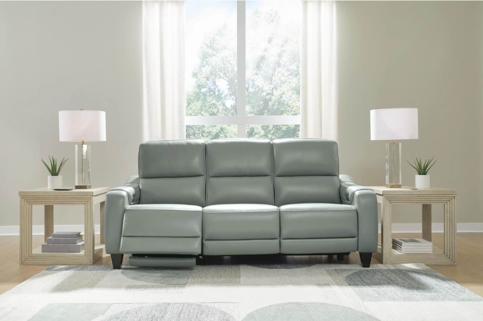 Mosswell Dual Power Leather Reclining Sofa