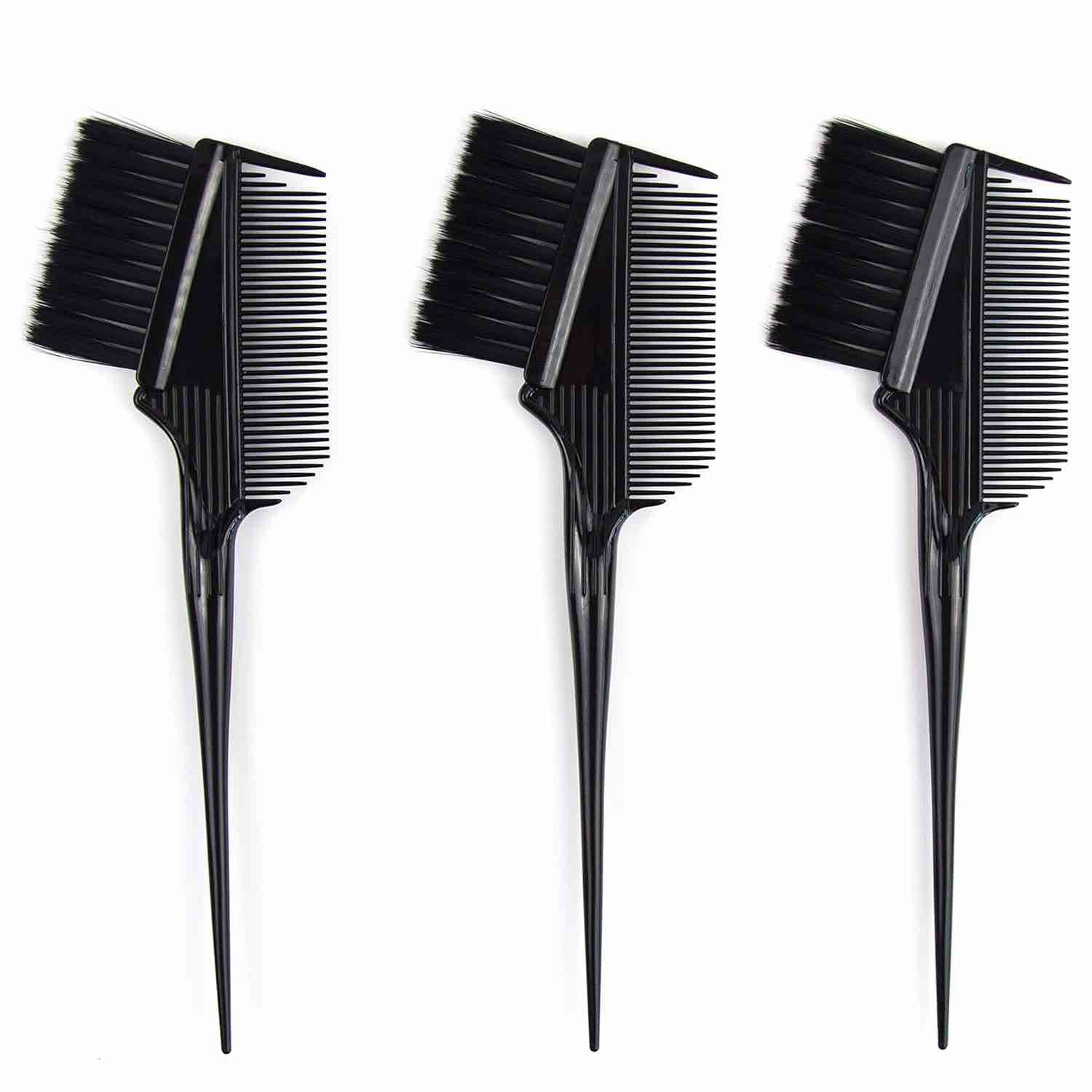 Condition photo showing Brand New for 12 pack of 3 Hair Dye Brushes - 3 Angled Tint Applicators With Integrated Combs - Root Touch Up and Color Brush for Salon (Black)
