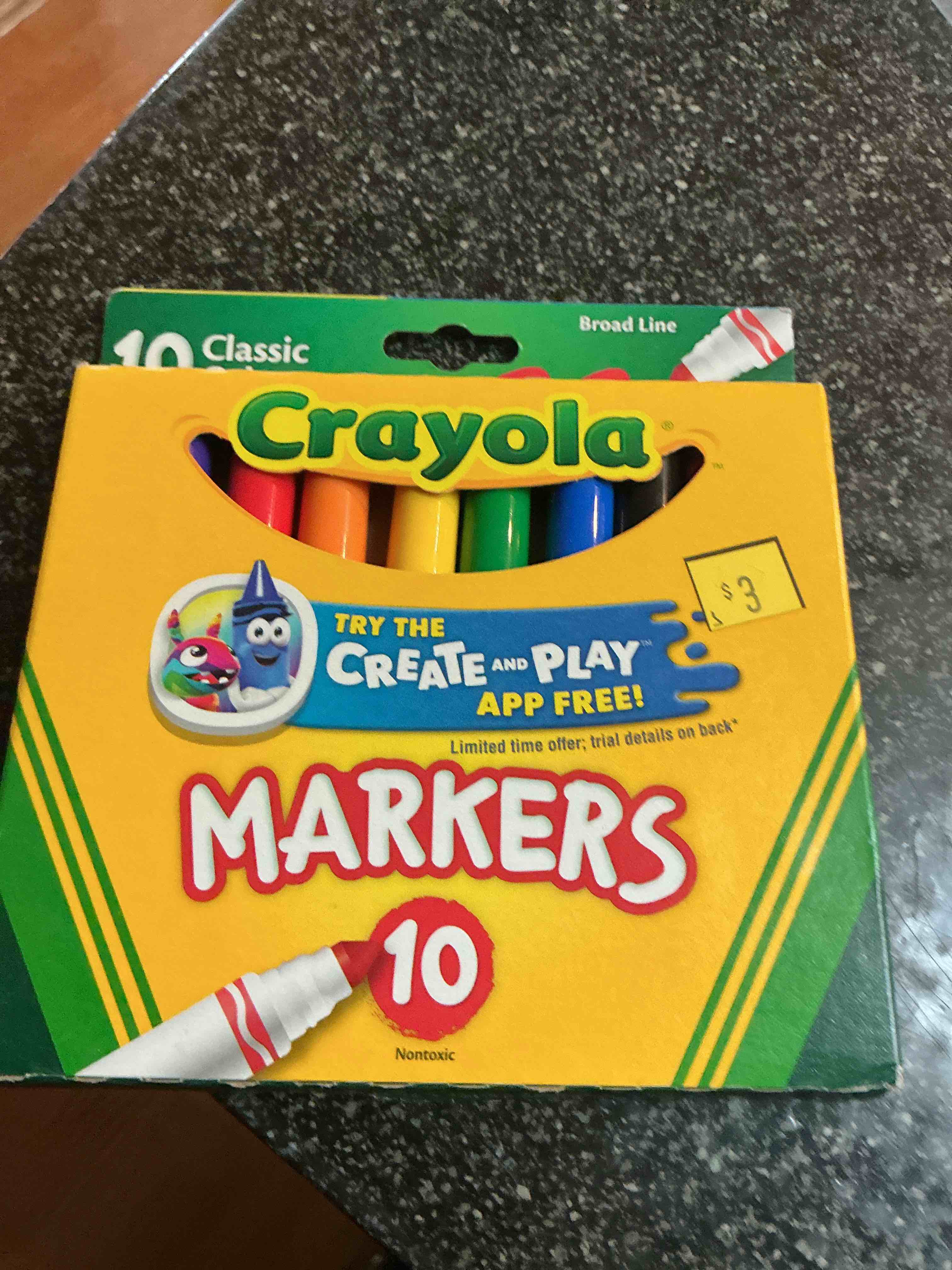 Crayola Broad Line Markers, Classic Colors 10 Each (Pack of 6)