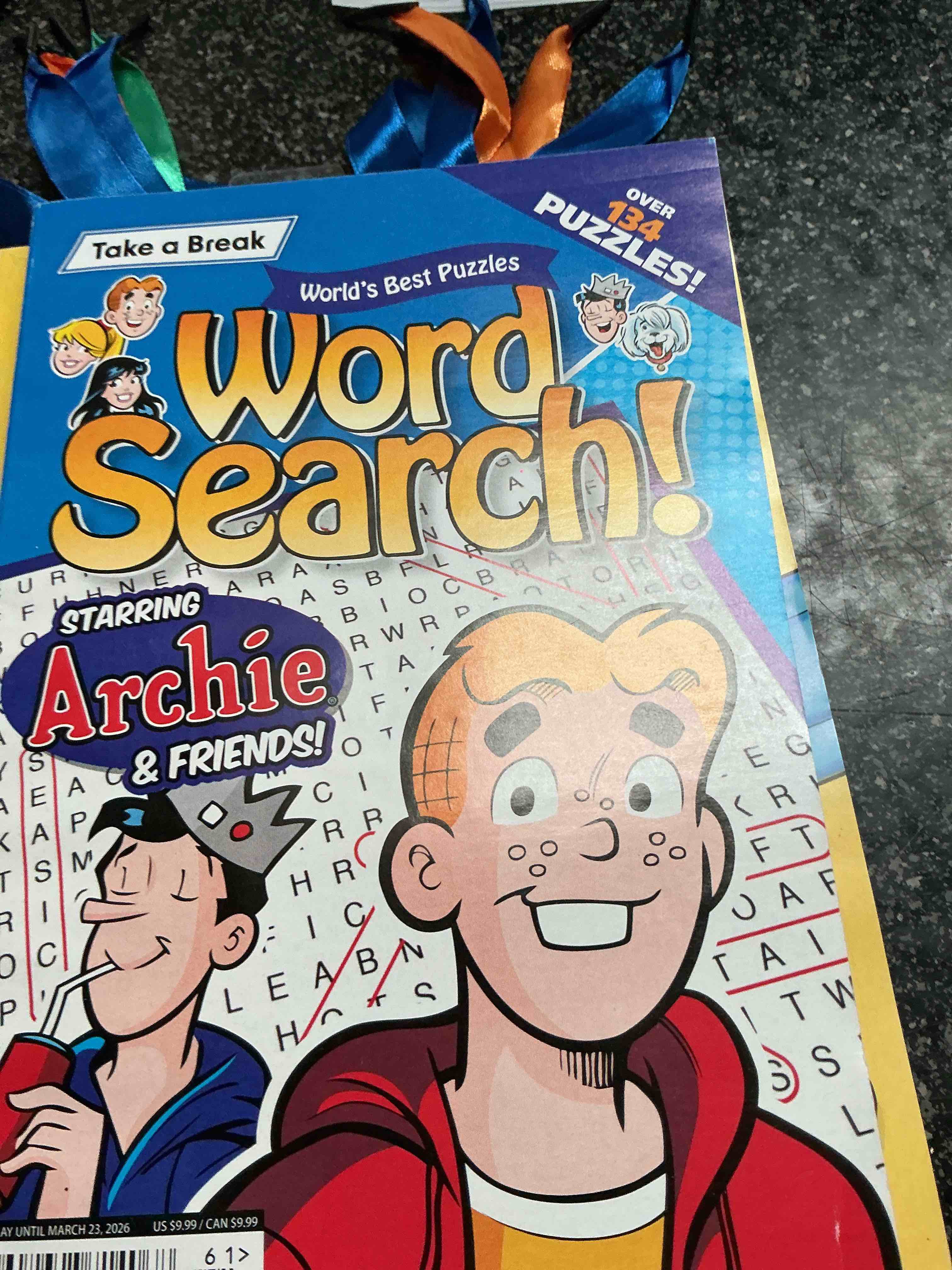 Condition photo showing New/Like New for Take A Break Over 134 Puzzles Word Search  Starring Archie & Friends 