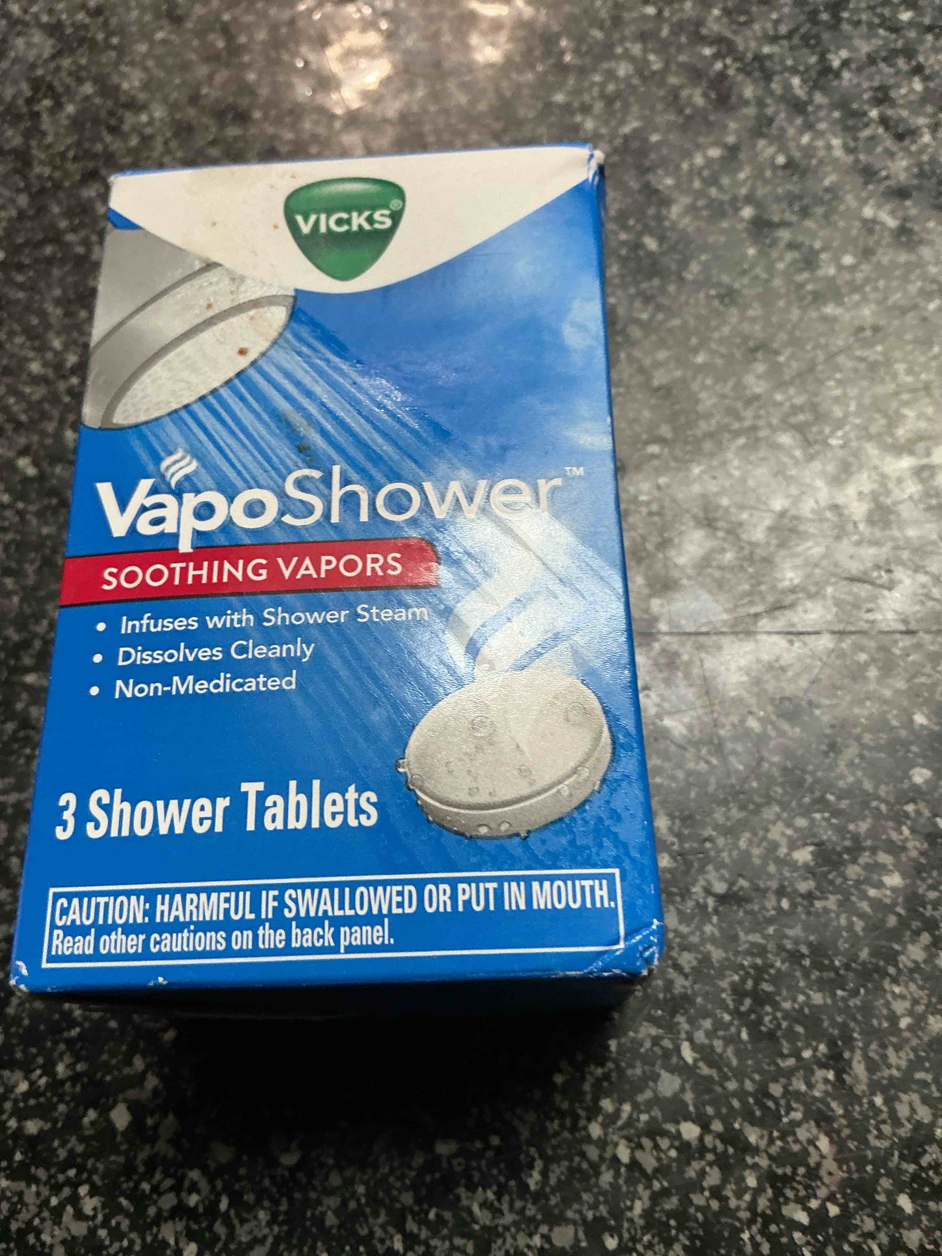 Condition photo showing New/Like New for Vicks VapoShower, Shower Tablet, Shower Bomb, Aromatherapy Vapors, Eucaplytus & Menthol, Soothing Non-medicated Vapor Steam, 3ct