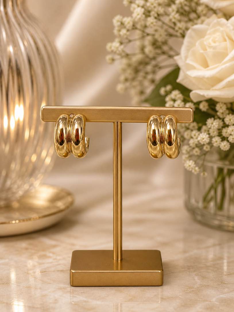 Elegant 18k gold plated earrings 
