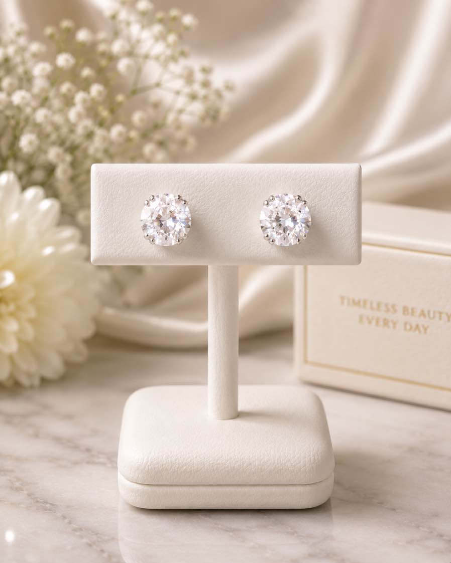 Beautiful 925 Silver Plated Sapphire Earrings 