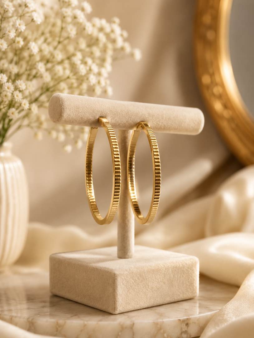 Beautiful 18k gold plated hoop earrings 