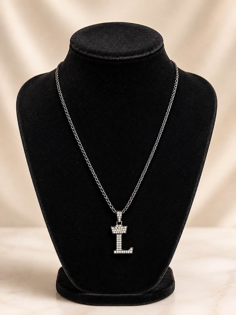 Gun Black Tungsten Stainless Steel Necklace