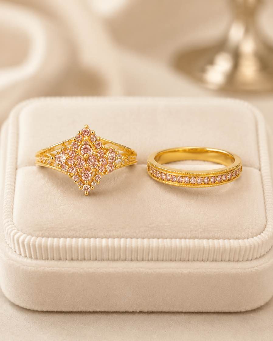 Gorgeous 925 Silver Plated 18K Gold Plated Ring Sz 10