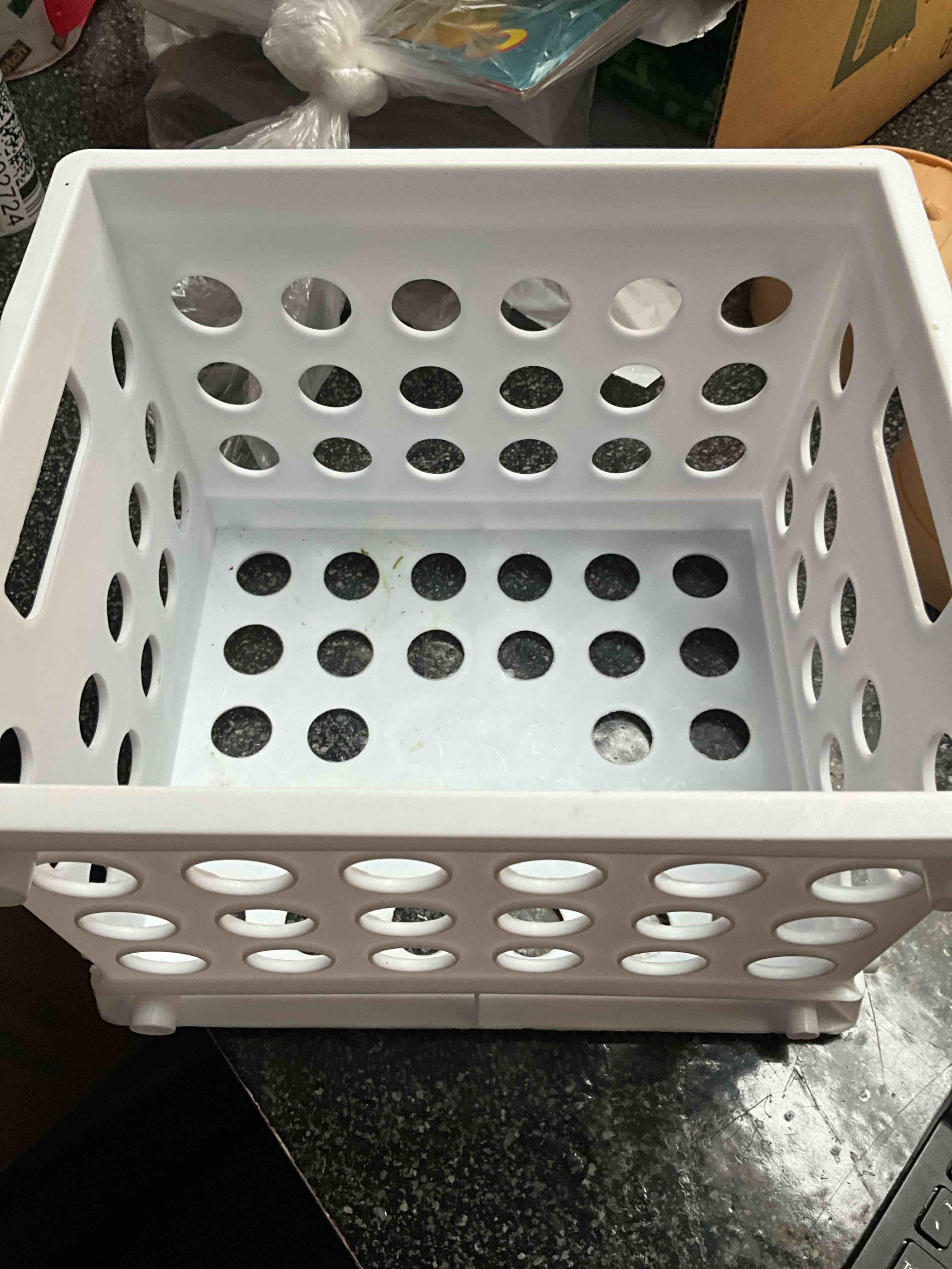 White Plastic Storage Crate 