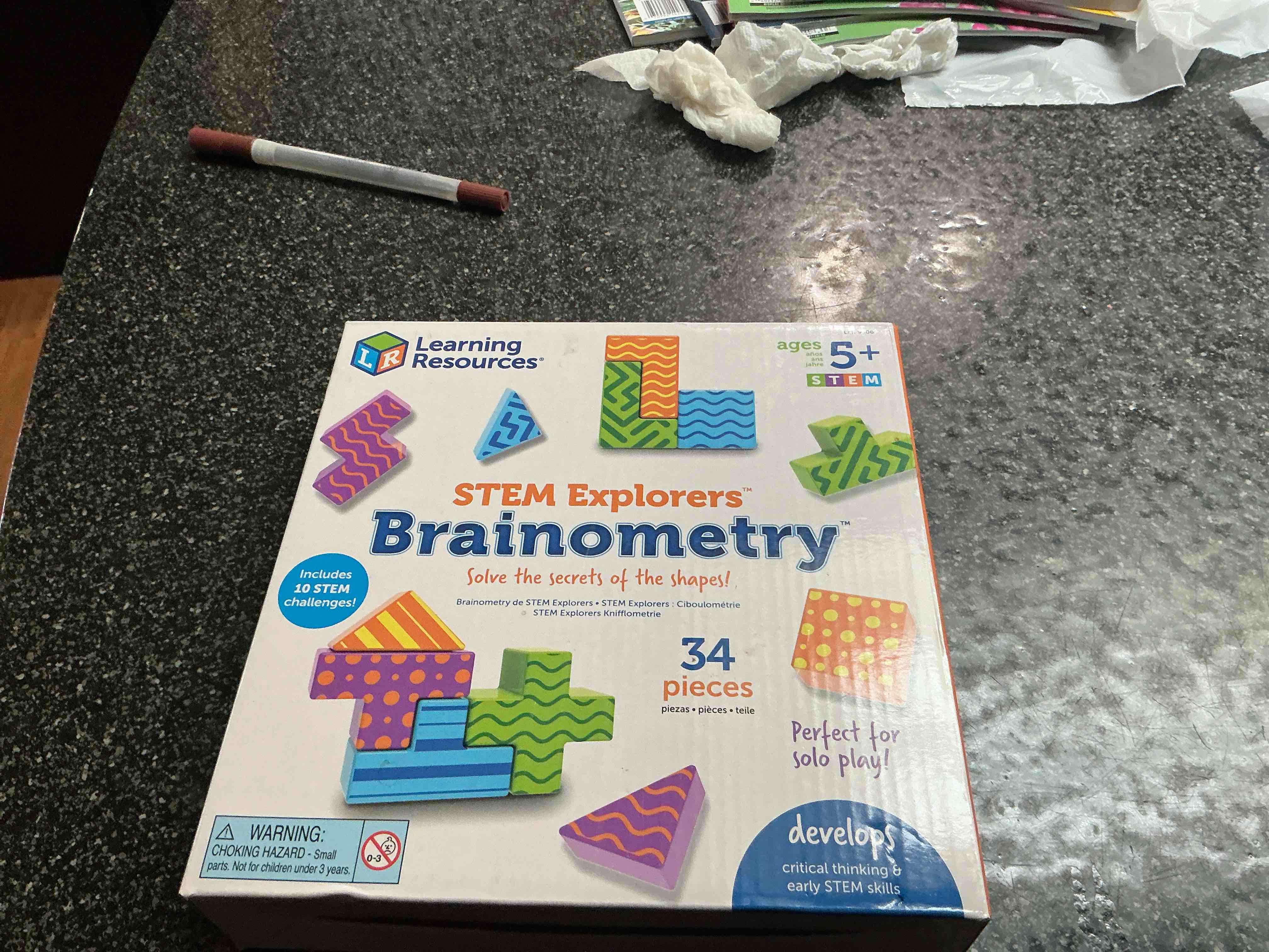 Learning Resources STEM Explorers Brainometry - 3d Puzzle, Brain Games, Brainteaser, Building Logic Toys, Gifts For Boys and Girls, Fine Motor Skills , Pattern Blocks, Math Manipulatives