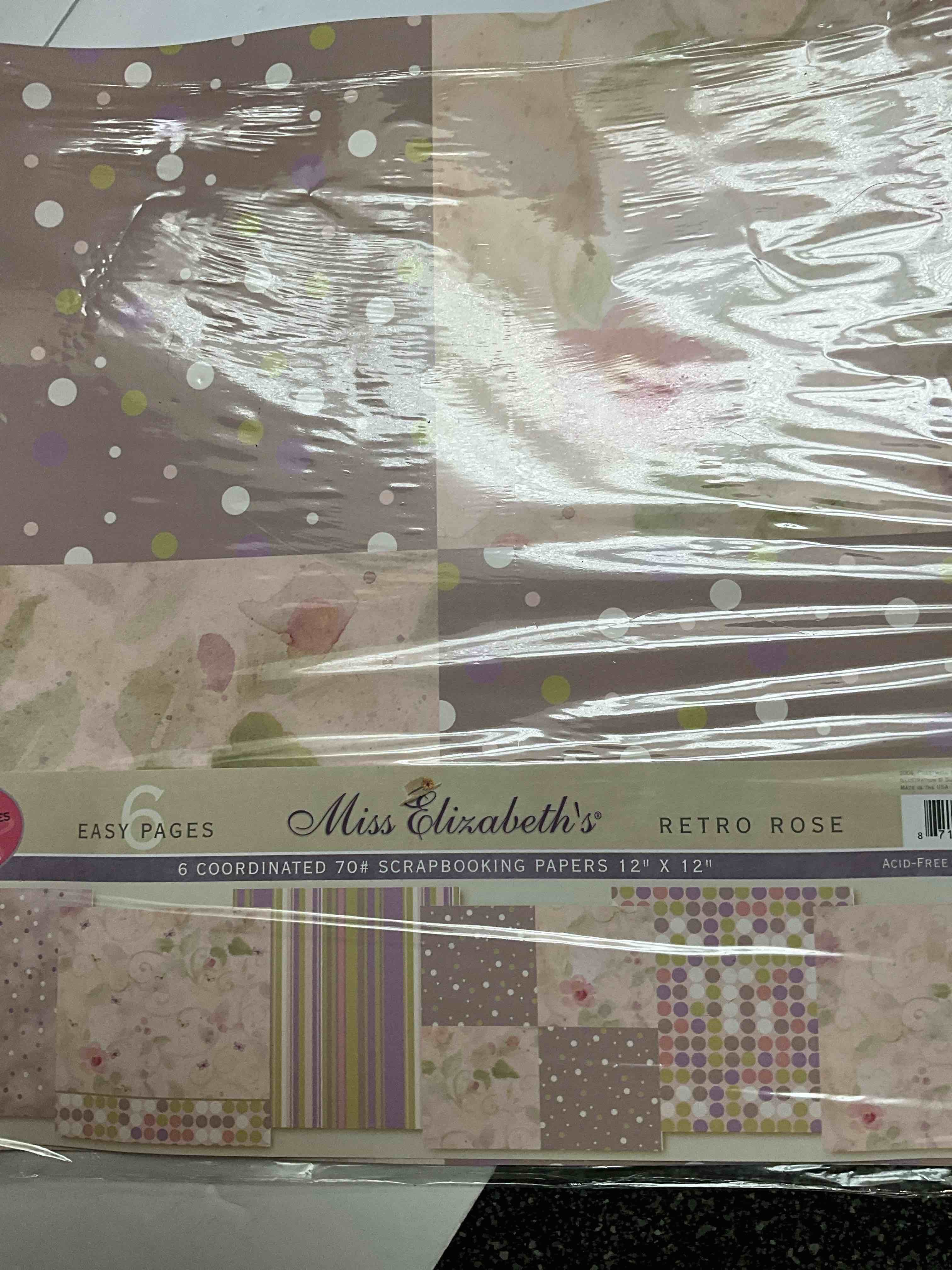 Miss Elizabeth’s - 6 Easy Pages - Retro Rose - Scrapbooking Paper 