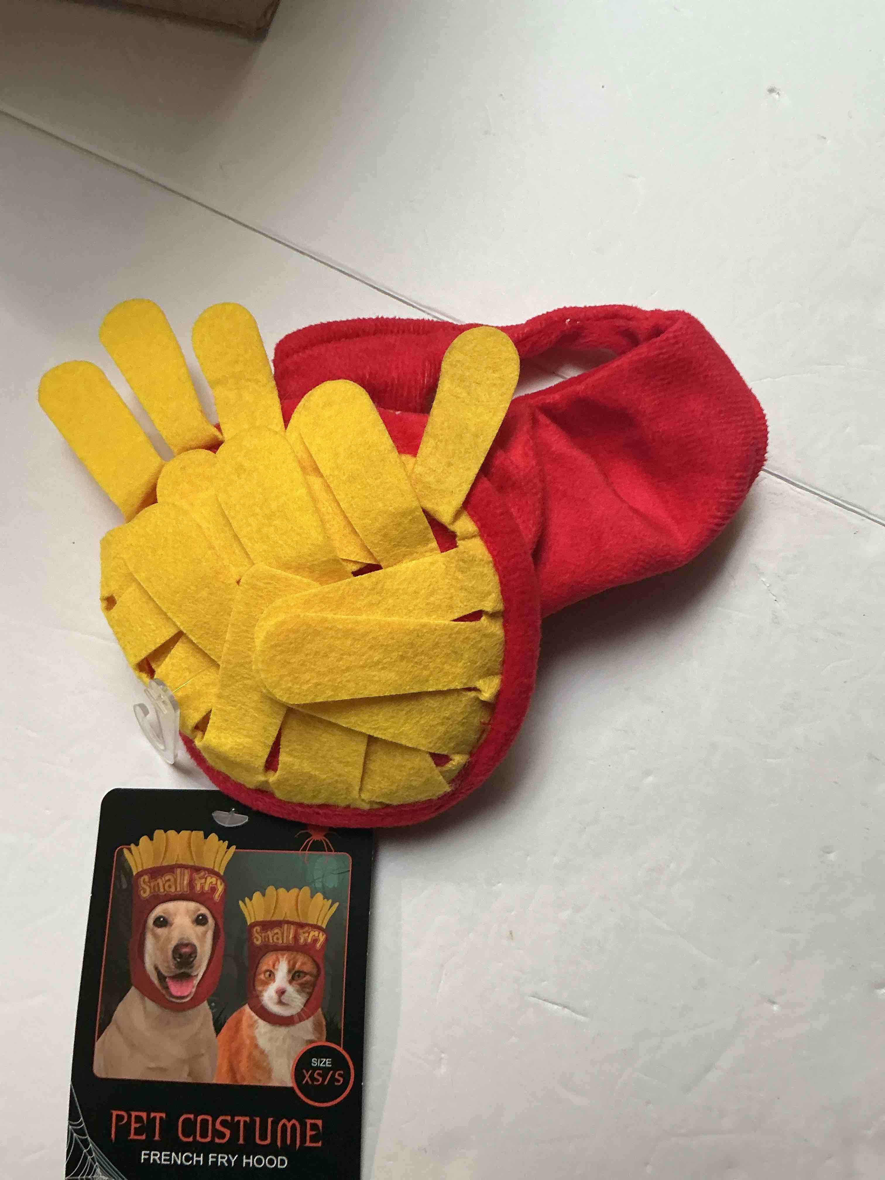 Pet Costume French Fry Hood Size XS/ S 