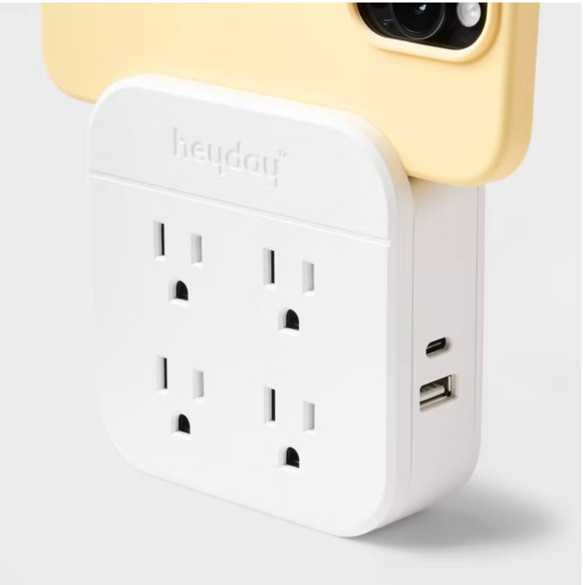4 Outlet Wall Tap with USB White - heyday™: Multi Outlet Adapter & Extender, 13A, 1-Year Warranty