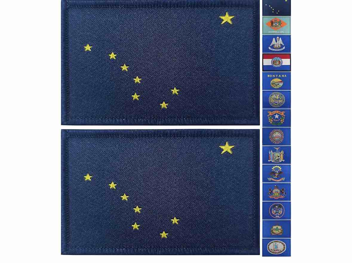 JBCD 2 Pack Alaska Flag Patches States Flags Tactical Patch Pride Flag Patch for Clothes Hat Patch T