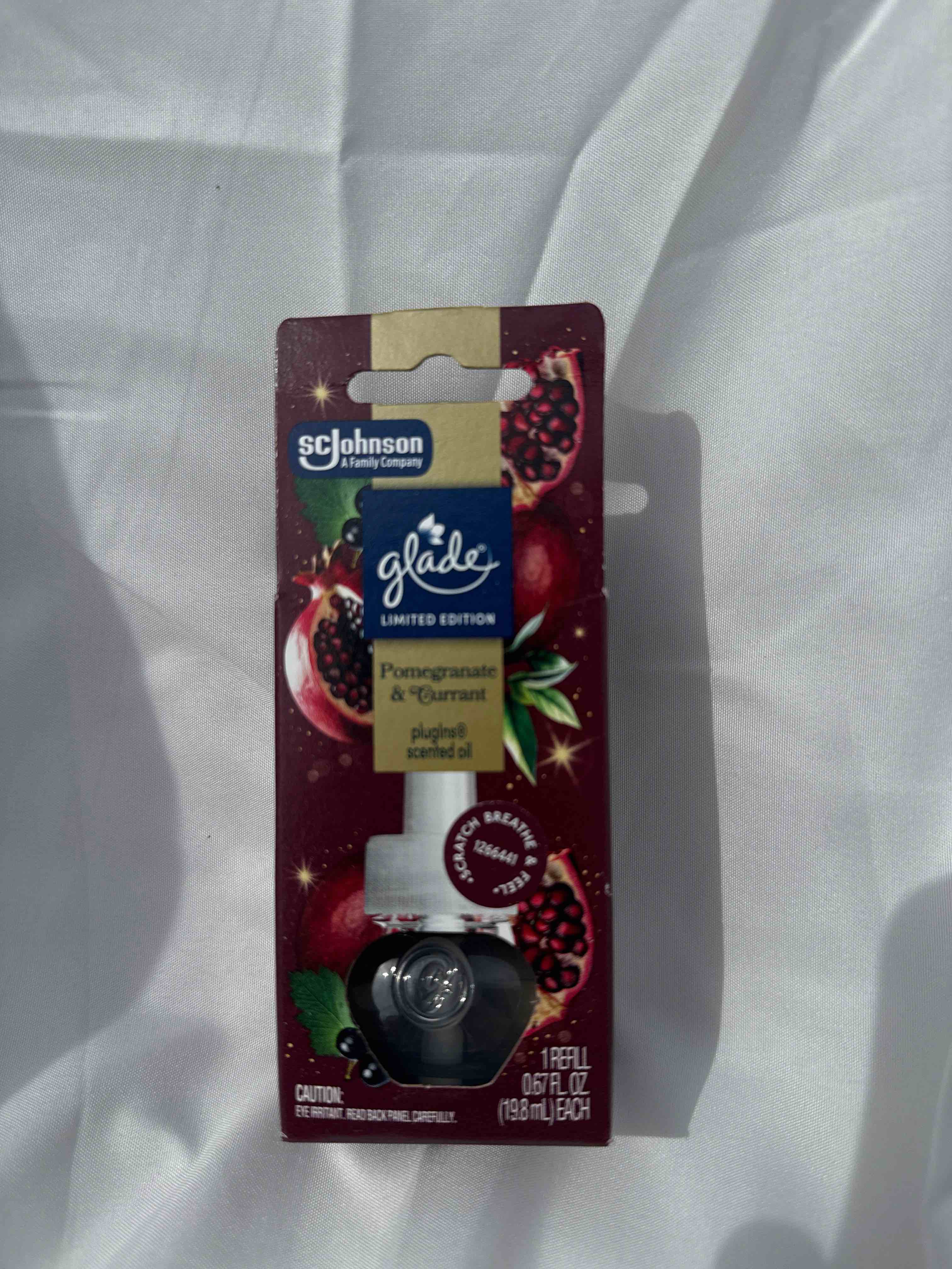 glade plug in refill pomegranate and currant