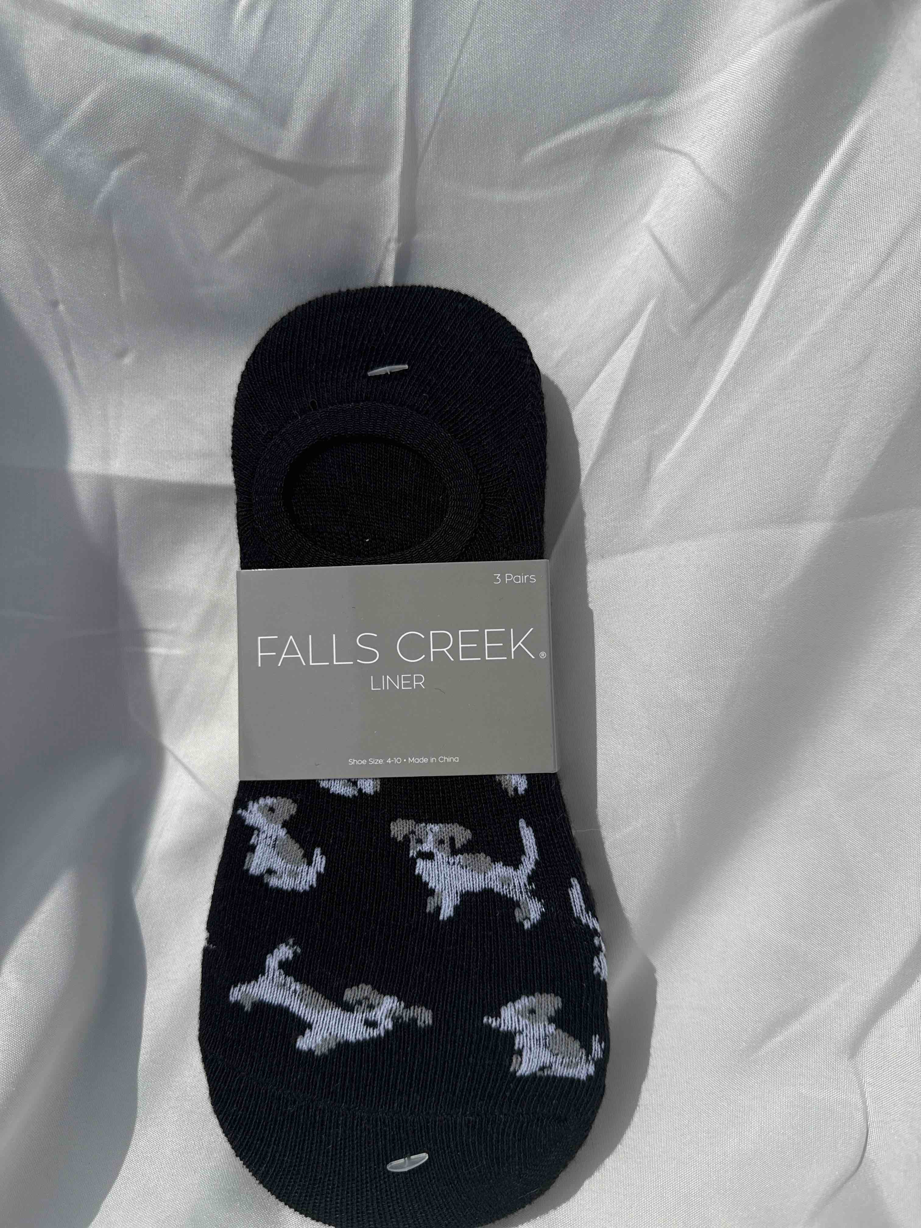 falls creek liner socks 3 pairs shoe size 4-10