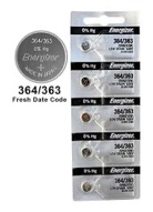 Energizer Watch Batteries 364 / 363 SR621SW Battery New 5 Pack
