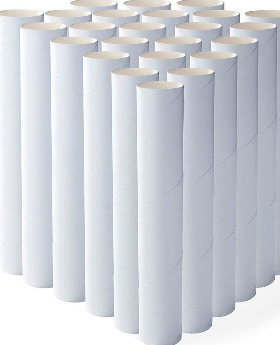 Crafts 24 Pack White Cardboard Tubes Roll for Crafts (1.75 x 10 In)