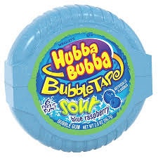 Hubba Bubba Bubble Tape Sour Blue Raspberry 6 Feet Gum 56.7gm