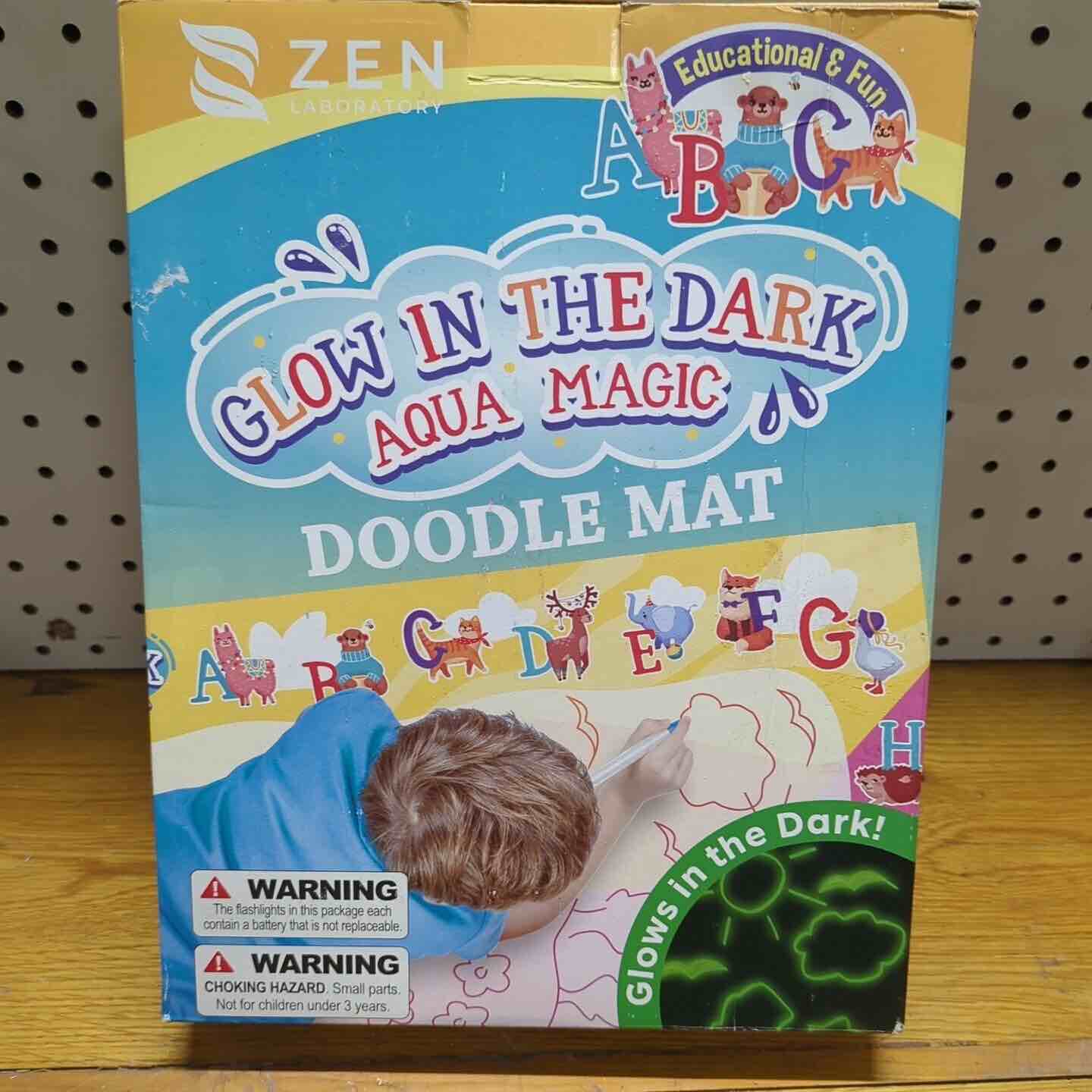 Glow in the Dark Aqua Magic Doodle Mat 3+ Zen Laboratory Educational and Fun