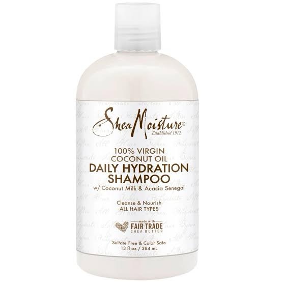 SheaMoisture 100% Virgin Coconut Oil Shampoo - Daily Hydration, Hair Detangler & Repair, Curly Hair Products for Women, Coconut Breeze Scent, Sulfate-Free Shampoo Hair Care, 13 Fl Oz