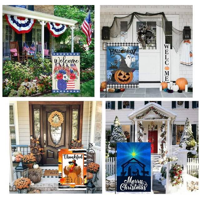 Double Sided Floral Garden Flag (18 x 12 Inches) — Design May Vary