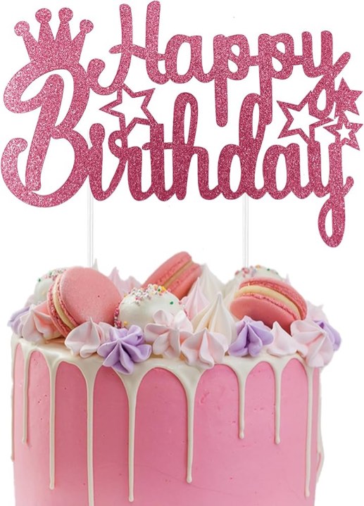 Cake Toppers Happy Birthday, Happy Birthday Cake Toppers, Happy Birthday Cake Topper, Birthday Cake Toppers, Cake Topper, Rose Pink Happy Birthday Cake Topper, Birthday Cake Decorations