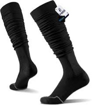 BRISIRA Coolmax Scrunch Football Socks Bamboo Viscose Compression athletic Cushion Extra Long Padded Knee High Socks Mens boy XL