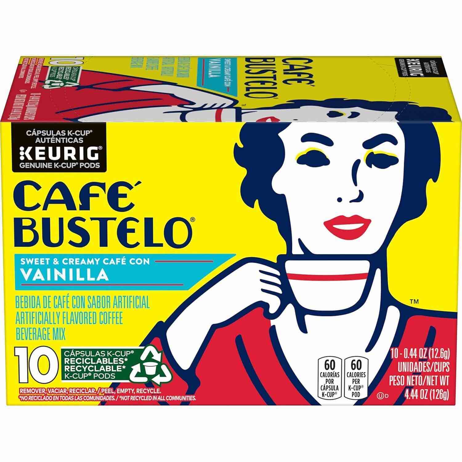 Café Bustelo Single Serve Cups Sweet and Creamy Coffee with Vanilla - 10 Count