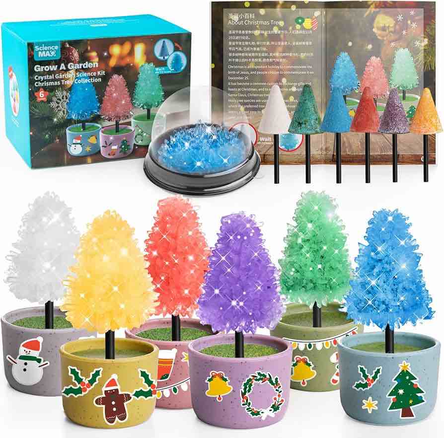 KidEwan Crystal Growing Kit, Arts and Crafts Science Kits for Kids 8-12, Educational Toys for Girls Boys 8 9 10 11 Year Old Birthday Ideas-6 Crystal Garden
