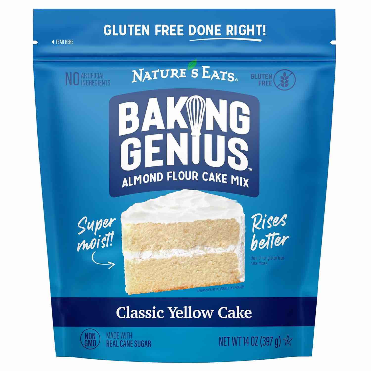 Nature's Eats Baking Genius Classic Yellow Cake Almond Flour Cake Mix 
