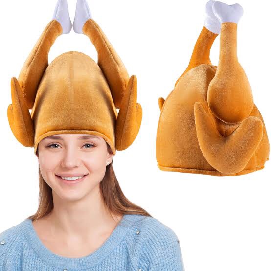 Spooktacular Creations 2 PCS Thanksgiving Roasted Turkey Hats, Plush Drumsticks Hat for Kids Women and Man Party Favors Holiday Party Supply Thanksgiving Costume Dress Up Party