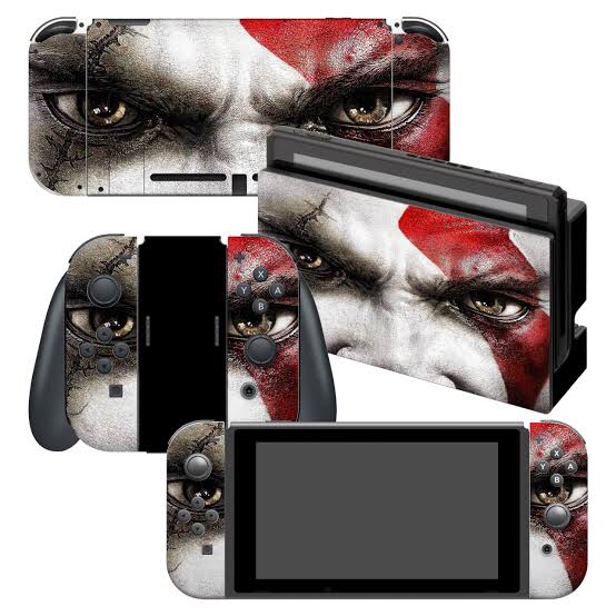 HK Studio Game Console Switch Skins - God Eyes Game Console Stickers with No Bubble, Waterproof - Game Console Switch Wrap Skin - Including Skin for Joy-Cons, Dock, Grip and Console