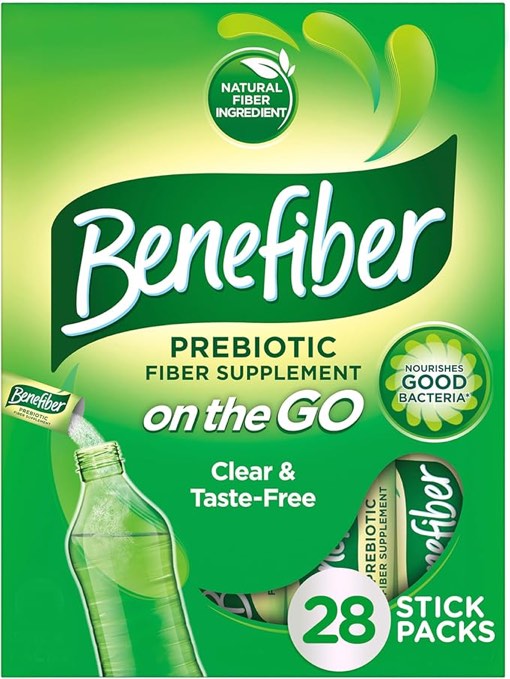 Benefiber On the Go Prebiotic Fiber Supplement Powder for Digestive Health, Daily Fiber, Unflavored - 28 Sticks (3.92 Ounces)